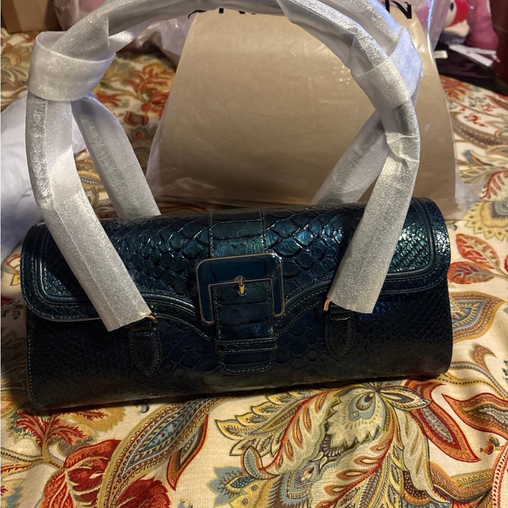 Brahmin Dayan Leather Satchel Evergreen Kalopsia NWT